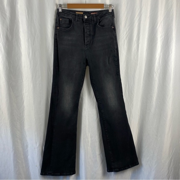 Pilcro Denim - Pilcro Anthropologie The Icon Classic Black Flare Jeans Goth Boho Size 30